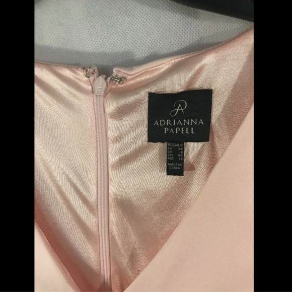 NEW Adrianna Papell Button Sleeve Shift Dress in Blush Pink‎ [SZ 14 ] - Picture 5 of 8